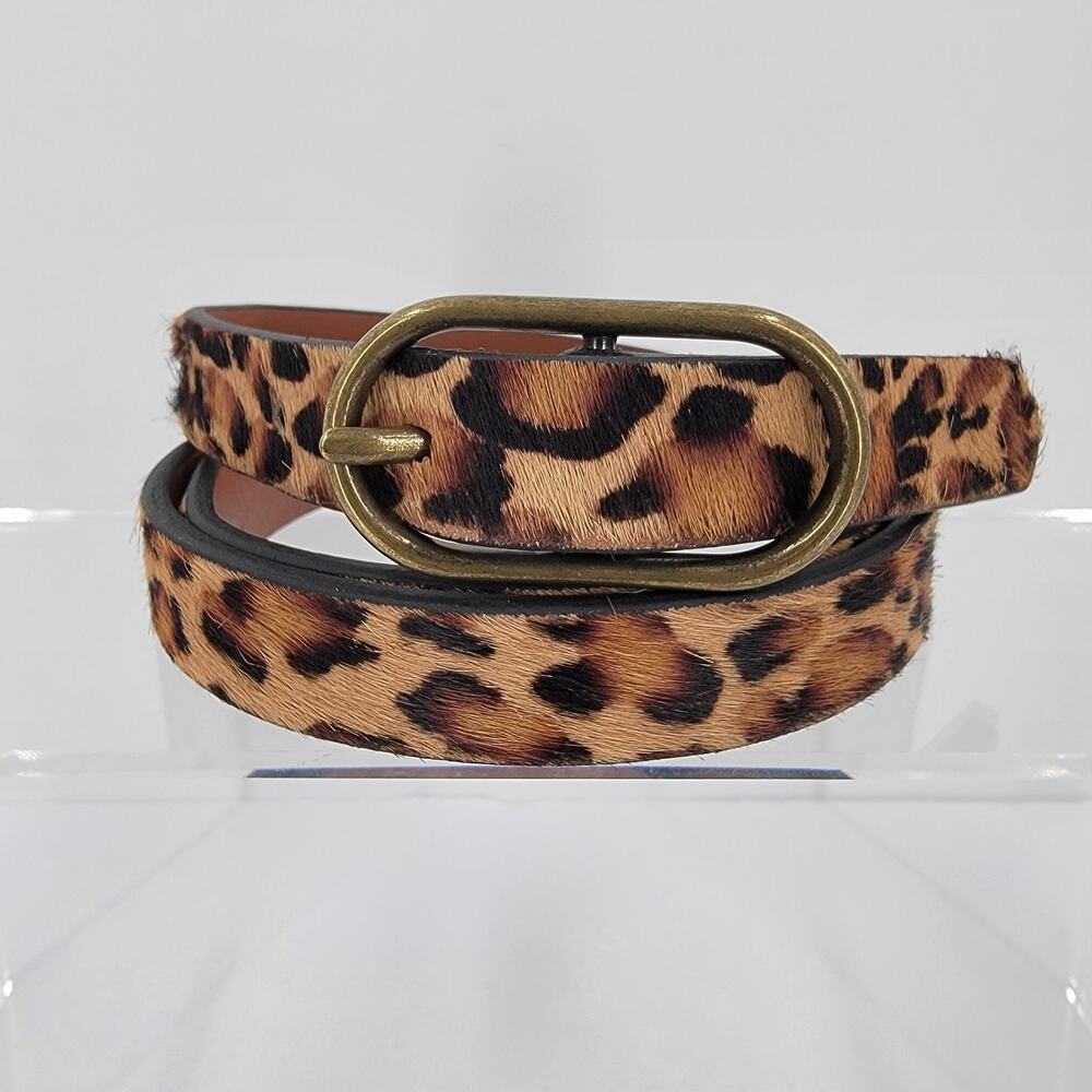 Banana Republic Leopard Print Belt Calf Hair Front Faux Leather Back Medium